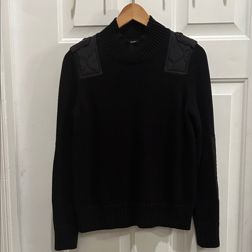 525 America Men's Black Mock neck Sweater